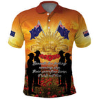 ANZAC Day Polo Shirt Remembrance Tribute Soldiers And Poppy Field