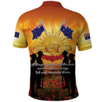 ANZAC Day Polo Shirt Remembrance Tribute Soldiers And Poppy Field