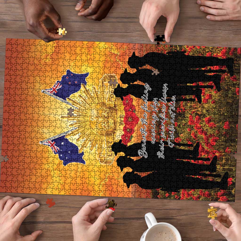 ANZAC Day Puzzle Remembrance Tribute Soldiers And Poppy Field