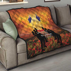 ANZAC Day Quilt Remembrance Tribute Soldiers And Poppy Field