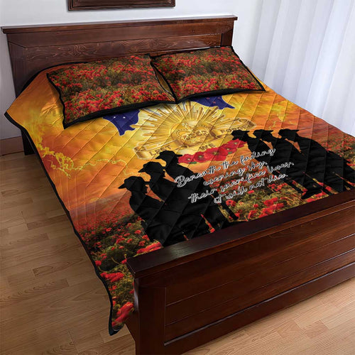 ANZAC Day Quilt Bed Set Remembrance Tribute Soldiers And Poppy Field