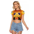 ANZAC Day Raglan Cropped T Shirt Remembrance Tribute Soldiers And Poppy Field