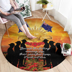 ANZAC Day Round Carpet Remembrance Tribute Soldiers And Poppy Field
