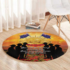ANZAC Day Round Carpet Remembrance Tribute Soldiers And Poppy Field