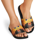 ANZAC Day Slide Sandals Remembrance Tribute Soldiers And Poppy Field