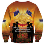 ANZAC Day Sweatshirt Remembrance Tribute Soldiers And Poppy Field