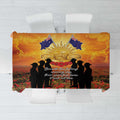 ANZAC Day Tablecloth Remembrance Tribute Soldiers And Poppy Field