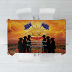 ANZAC Day Tablecloth Remembrance Tribute Soldiers And Poppy Field