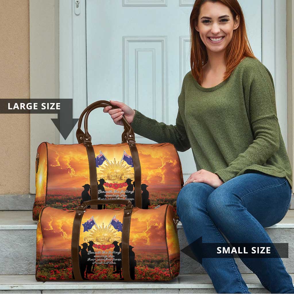 ANZAC Day Travel Bag Remembrance Tribute Soldiers And Poppy Field