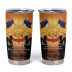 ANZAC Day Tumbler Cup Remembrance Tribute Soldiers And Poppy Field