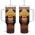 ANZAC Day Tumbler With Handle Remembrance Tribute Soldiers And Poppy Field