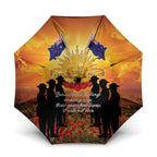 ANZAC Day Umbrella Remembrance Tribute Soldiers And Poppy Field
