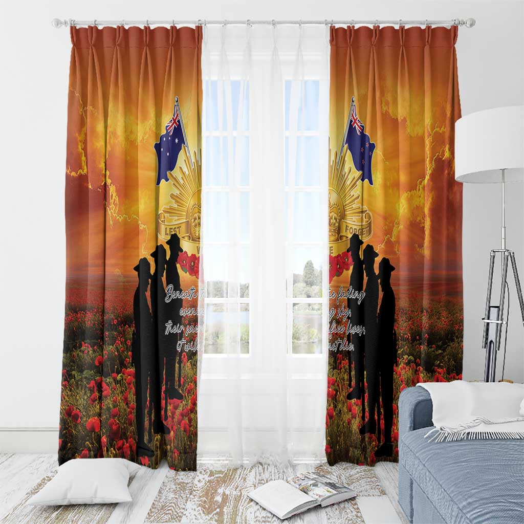 ANZAC Day Window Curtain Remembrance Tribute Soldiers And Poppy Field