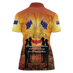 ANZAC Day Women Polo Shirt Remembrance Tribute Soldiers And Poppy Field