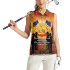 ANZAC Day Women Sleeveless Polo Shirt Remembrance Tribute Soldiers And Poppy Field