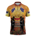 ANZAC Day Zipper Polo Shirt Remembrance Tribute Soldiers And Poppy Field