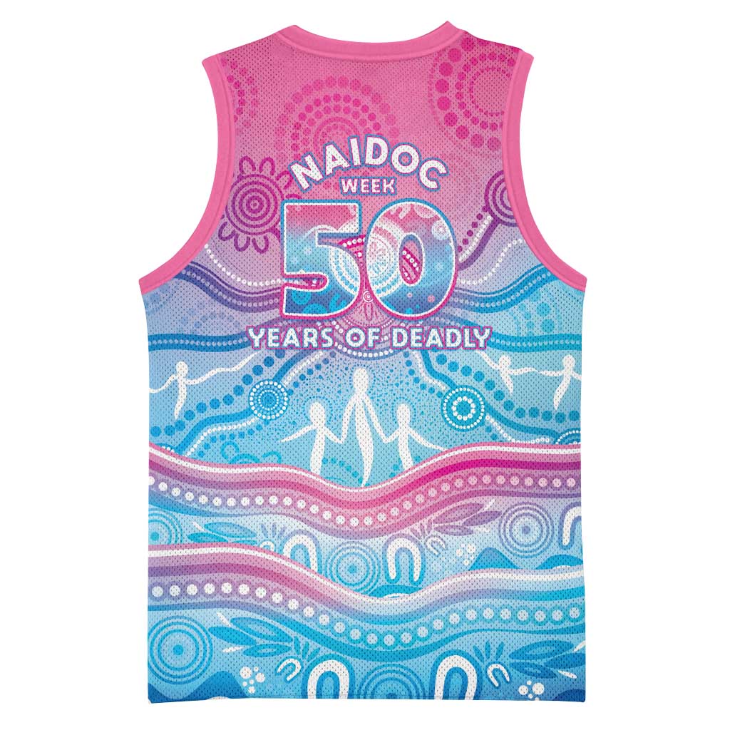 NAIDOC Week 50 Years Deadly Basketball Jersey Aboriginal Dreamtime