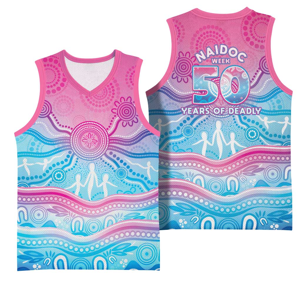 NAIDOC Week 50 Years Deadly Basketball Jersey Aboriginal Dreamtime