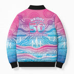 NAIDOC Week 50 Years Deadly Bomber Puffer Jacket Aboriginal Dreamtime