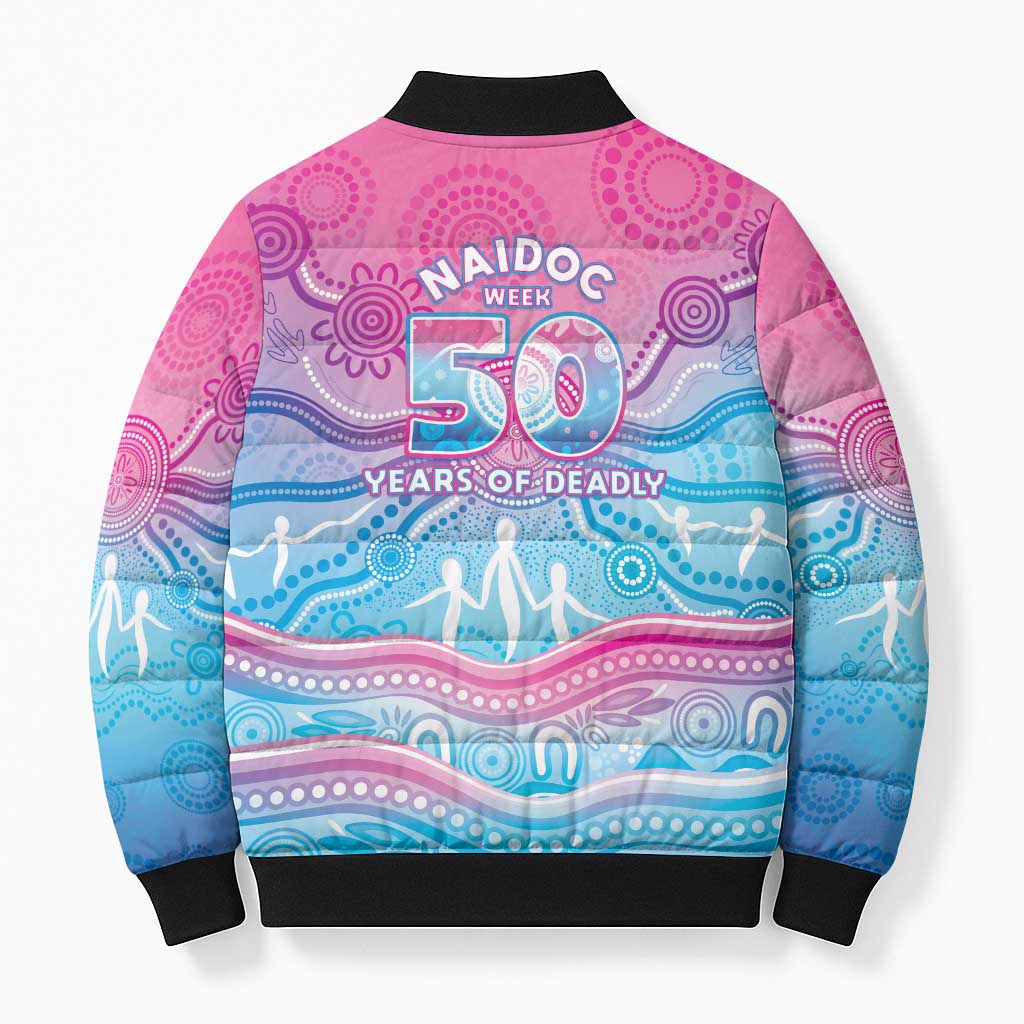 NAIDOC Week 50 Years Deadly Bomber Puffer Jacket Aboriginal Dreamtime
