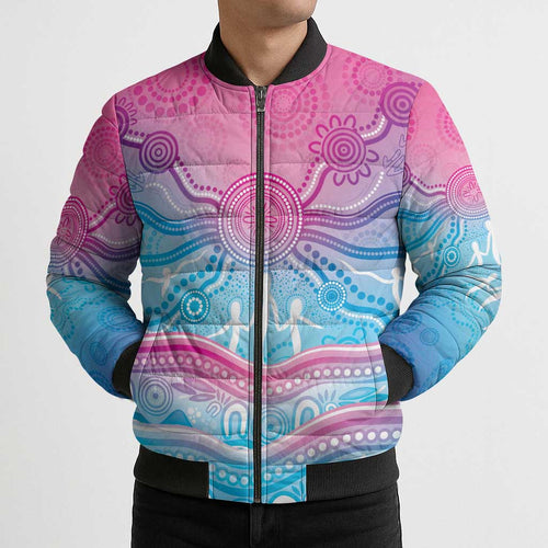 NAIDOC Week 50 Years Deadly Bomber Puffer Jacket Aboriginal Dreamtime