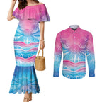 NAIDOC Week 50 Years Deadly Couples Matching Mermaid Dress and Long Sleeve Button Shirt Aboriginal Dreamtime