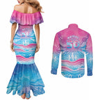 NAIDOC Week 50 Years Deadly Couples Matching Mermaid Dress and Long Sleeve Button Shirt Aboriginal Dreamtime