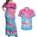 NAIDOC Week 50 Years Deadly Couples Matching Off Shoulder Maxi Dress and Hawaiian Shirt Aboriginal Dreamtime