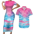NAIDOC Week 50 Years Deadly Couples Matching Short Sleeve Bodycon Dress and Hawaiian Shirt Aboriginal Dreamtime