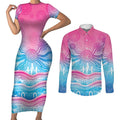 NAIDOC Week 50 Years Deadly Couples Matching Short Sleeve Bodycon Dress and Long Sleeve Button Shirt Aboriginal Dreamtime
