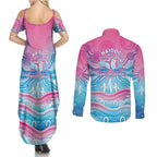 NAIDOC Week 50 Years Deadly Couples Matching Summer Maxi Dress and Long Sleeve Button Shirt Aboriginal Dreamtime