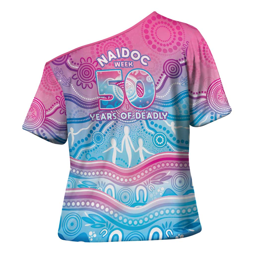 NAIDOC Week 50 Years Deadly Cross Shoulder Shirt Aboriginal Dreamtime