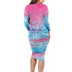 NAIDOC Week 50 Years Deadly Family Matching Long Sleeve Bodycon Dress and Hawaiian Shirt Aboriginal Dreamtime