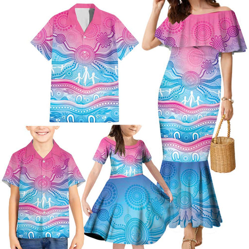 NAIDOC Week 50 Years Deadly Family Matching Mermaid Dress and Hawaiian Shirt Aboriginal Dreamtime