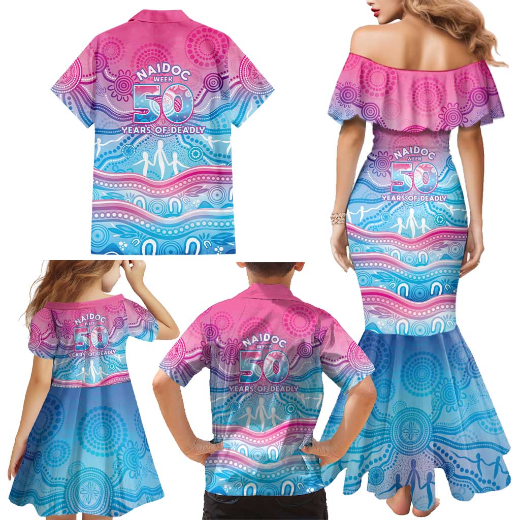 NAIDOC Week 50 Years Deadly Family Matching Mermaid Dress and Hawaiian Shirt Aboriginal Dreamtime