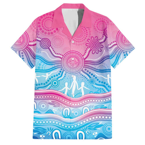 NAIDOC Week 50 Years Deadly Family Matching Off The Shoulder Long Sleeve Dress and Hawaiian Shirt Aboriginal Dreamtime