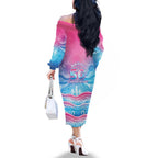 NAIDOC Week 50 Years Deadly Family Matching Off The Shoulder Long Sleeve Dress and Hawaiian Shirt Aboriginal Dreamtime