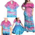 NAIDOC Week 50 Years Deadly Family Matching Off Shoulder Maxi Dress and Hawaiian Shirt Aboriginal Dreamtime