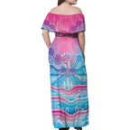 NAIDOC Week 50 Years Deadly Family Matching Off Shoulder Maxi Dress and Hawaiian Shirt Aboriginal Dreamtime