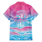 NAIDOC Week 50 Years Deadly Family Matching Off Shoulder Short Dress and Hawaiian Shirt Aboriginal Dreamtime