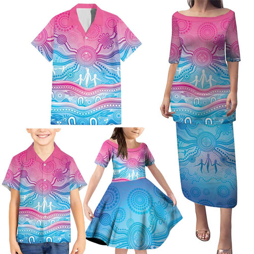 NAIDOC Week 50 Years Deadly Family Matching Puletasi and Hawaiian Shirt Aboriginal Dreamtime
