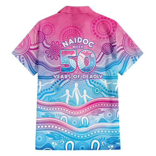NAIDOC Week 50 Years Deadly Family Matching Puletasi and Hawaiian Shirt Aboriginal Dreamtime
