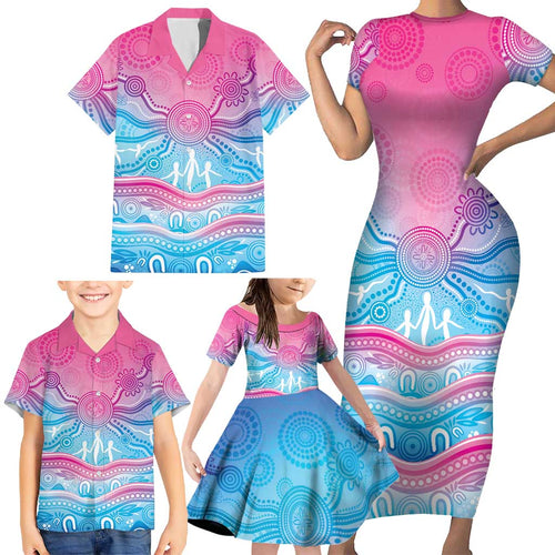 NAIDOC Week 50 Years Deadly Family Matching Short Sleeve Bodycon Dress and Hawaiian Shirt Aboriginal Dreamtime