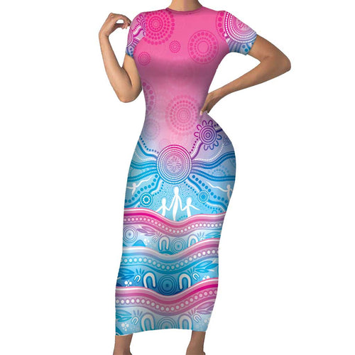 NAIDOC Week 50 Years Deadly Family Matching Short Sleeve Bodycon Dress and Hawaiian Shirt Aboriginal Dreamtime