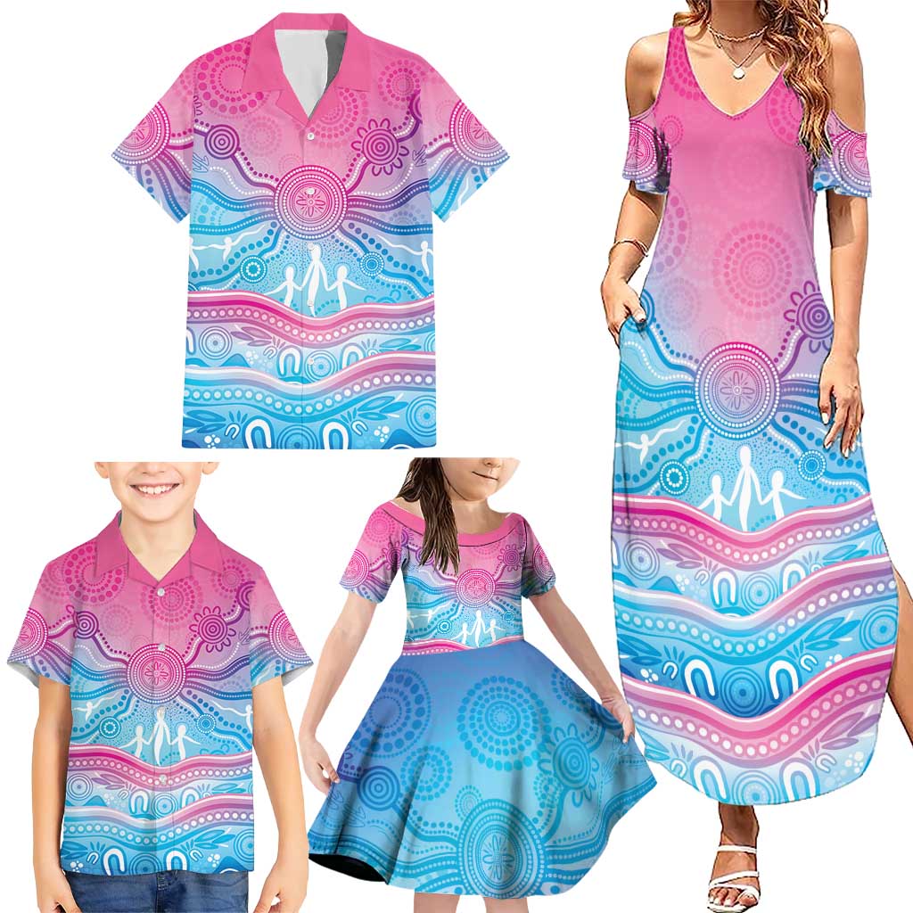 NAIDOC Week 50 Years Deadly Family Matching Summer Maxi Dress and Hawaiian Shirt Aboriginal Dreamtime