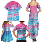 NAIDOC Week 50 Years Deadly Family Matching Summer Maxi Dress and Hawaiian Shirt Aboriginal Dreamtime