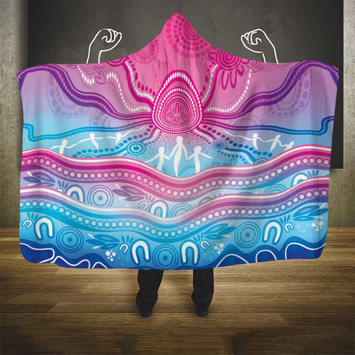 NAIDOC Week 50 Years Deadly Hooded Blanket Aboriginal Dreamtime