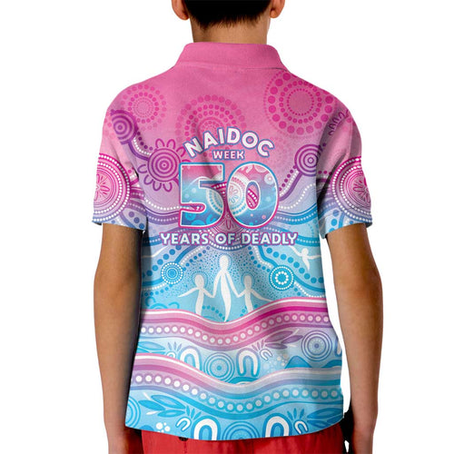 NAIDOC Week 50 Years Deadly Kid Polo Shirt Aboriginal Dreamtime