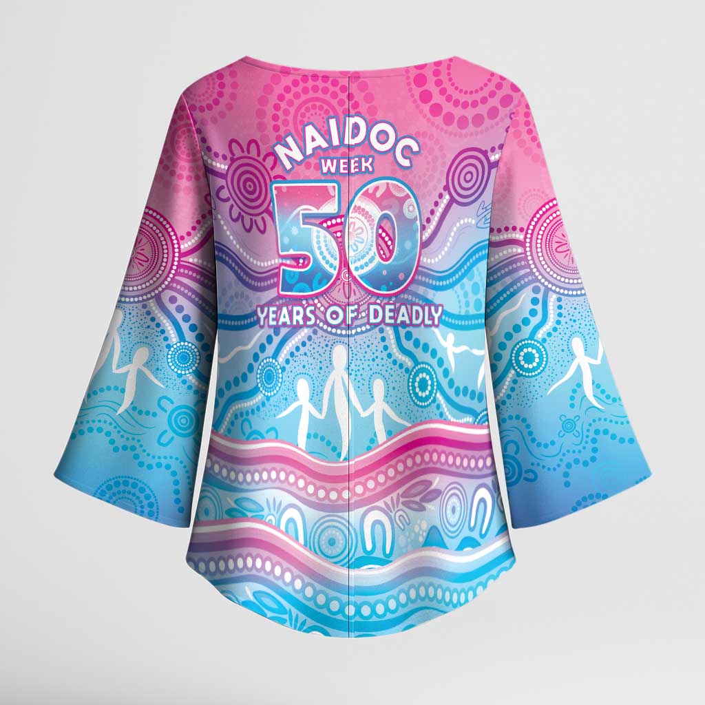 NAIDOC Week 50 Years Deadly Kimono Sleeve Blouse Aboriginal Dreamtime
