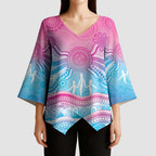 NAIDOC Week 50 Years Deadly Kimono Sleeve Blouse Aboriginal Dreamtime